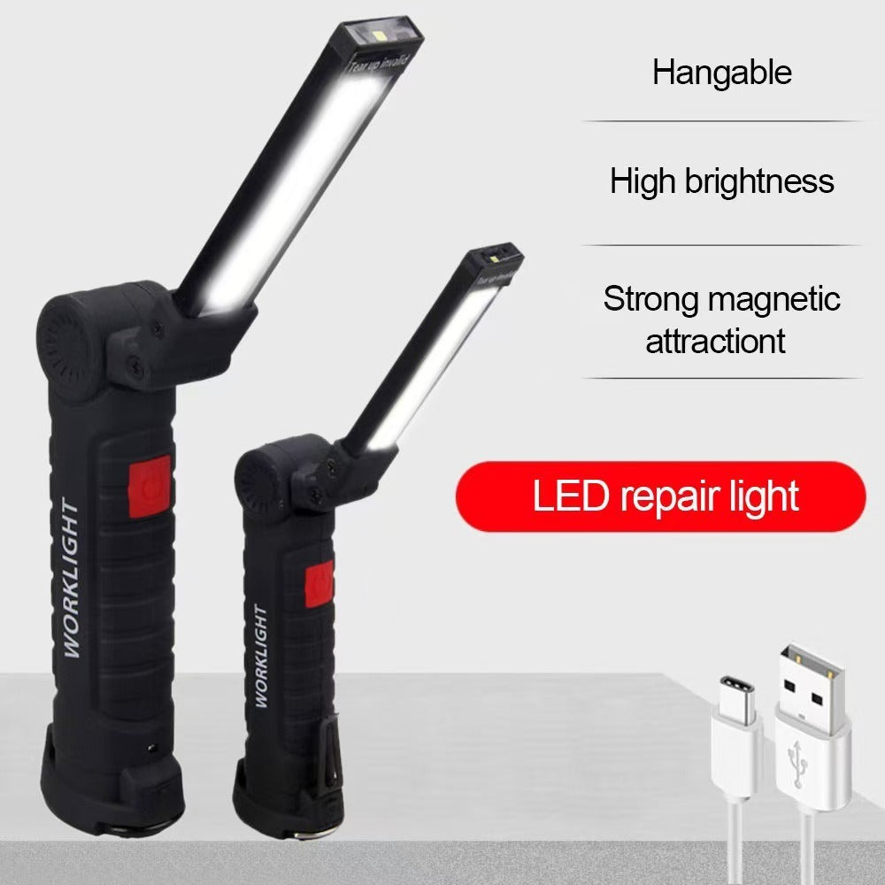 Luz de Trabajo LED Recargable con Base Magnética y Rotación de 360° – 5 Modos de Iluminación