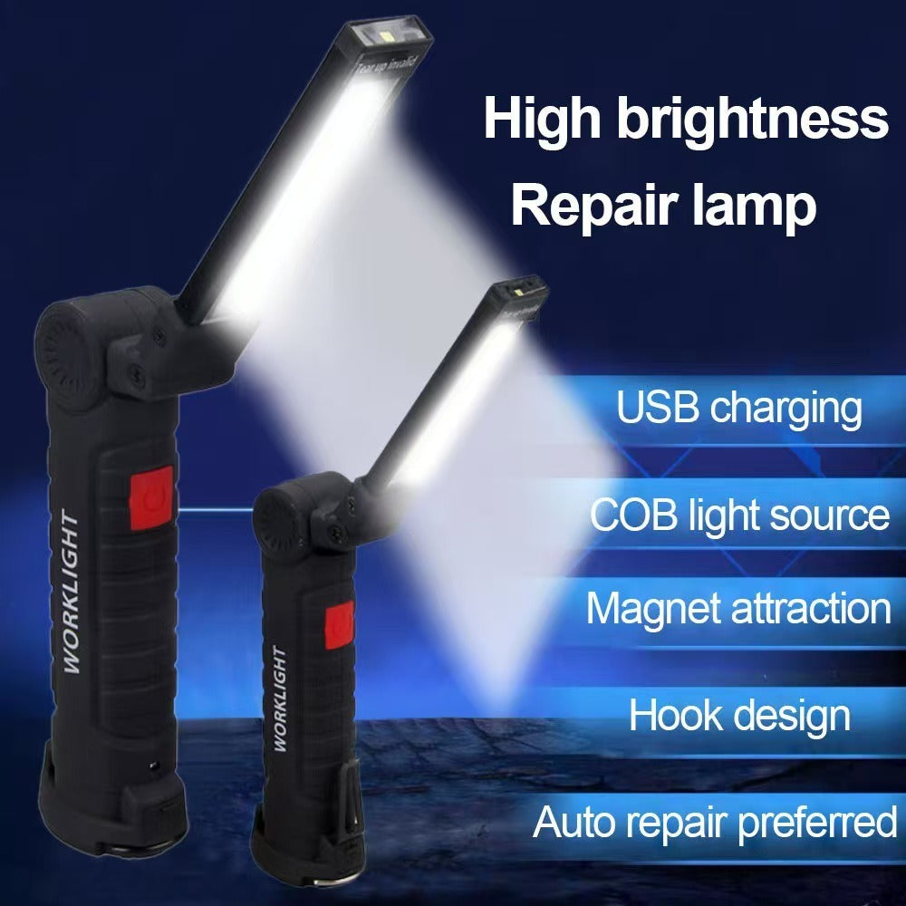 Luz de Trabajo LED Recargable con Base Magnética y Rotación de 360° – 5 Modos de Iluminación